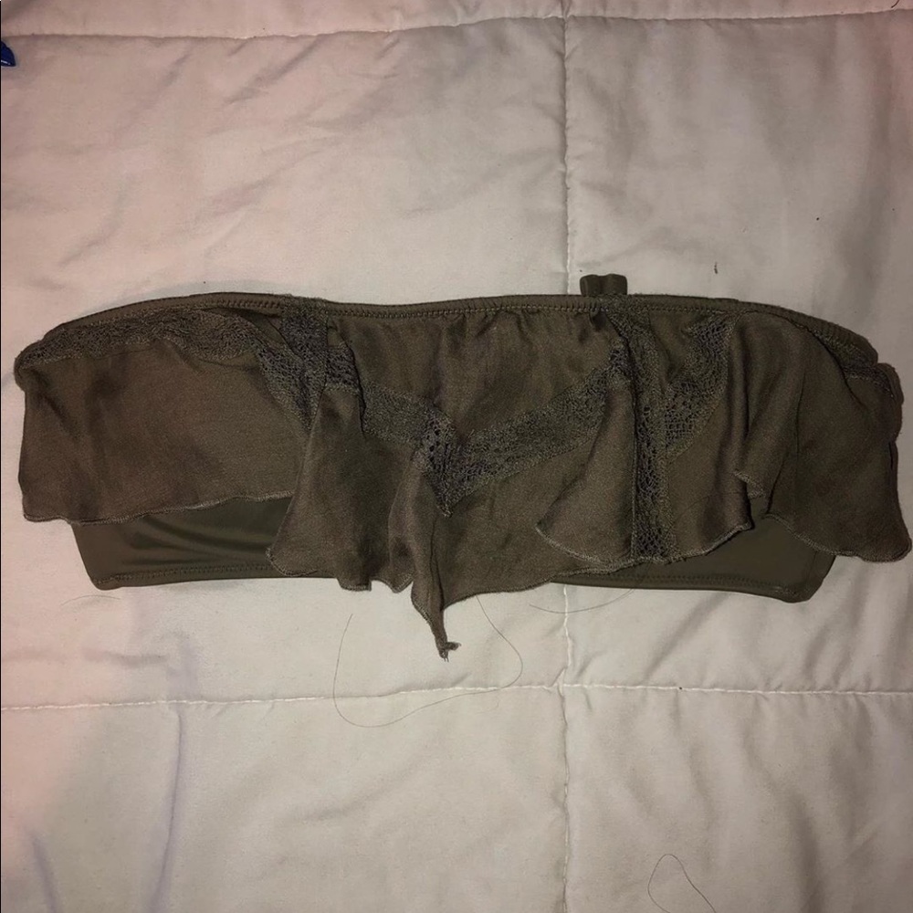 Victoria Secret Olive Green Strapless Top
